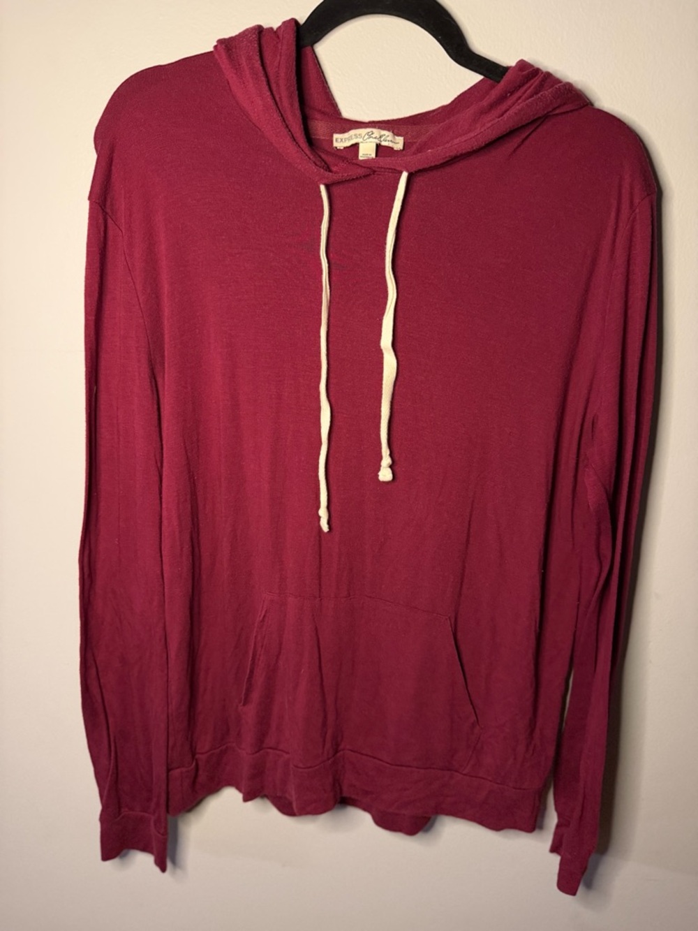 Express One Eleven Burgundy Lightweight Hoodie